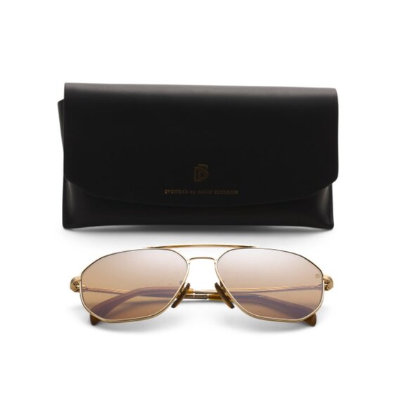DAVID BECKHAM Gold 60mm Designer Sunglasses